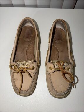 Women’s Sperry Angelfish Gold Glitter Boat Shoes size 8.5